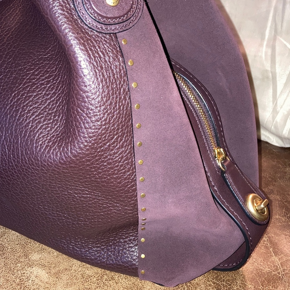 Coach Edie 42 Hobo Shoulder Bag 32988 with buffalo leather and suede sides - Picture 8 of 13